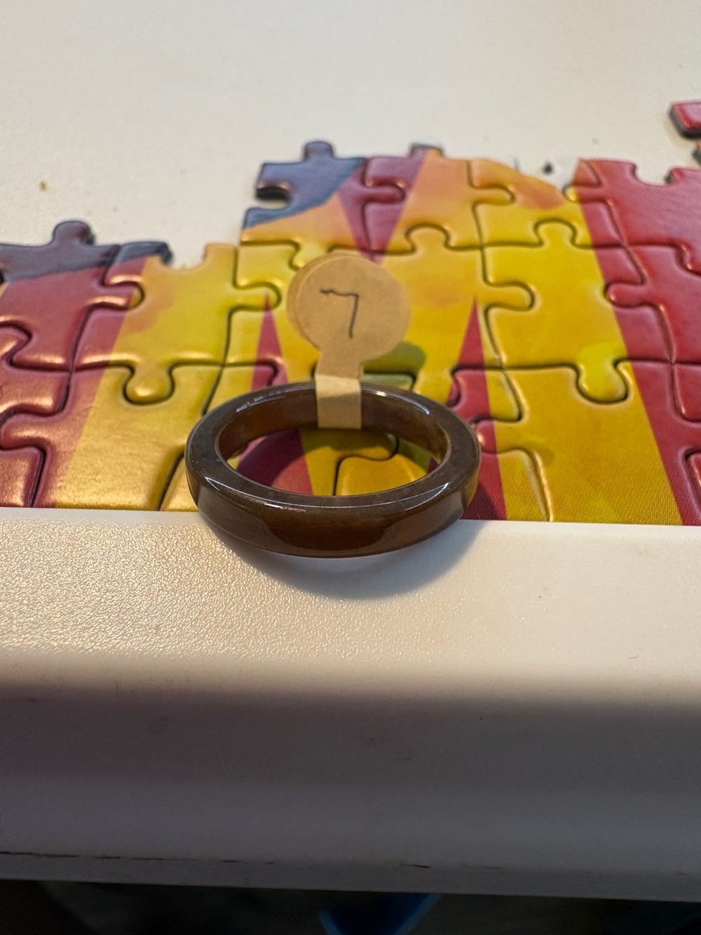 Brown Resin Women's Band Ring - Classic Smooth Finish